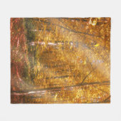 Couverture Polaire Fleece Blanche Forêt d'automne Gold Rays (Devant (Horizontal))