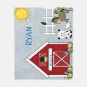 Couverture Polaire Fleece Blanket Animaux De Ferme, Cheval, Agneau De (Devant)