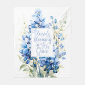 Couverture Polaire Fleece Blanket Bienheureuse et Bleue en fleurs (Devant)