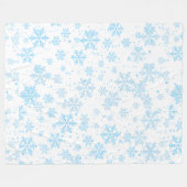 Couverture Polaire Fleece Blanket, Falling Blue Snowflakes (Devant (Horizontal))