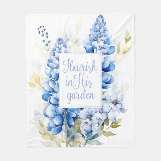 Couverture Polaire Fleece Blanket fleurit dans son jardin Bluebonnet (Devant)