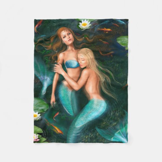 Couverture Polaire Fleece Blanket, Imaginaire de belles sirènes (Devant)