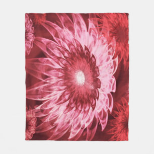 Couverture Polaire Fleece Blanket Imaginaire Fleurs Rouge