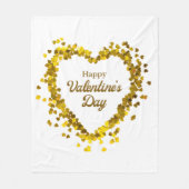 Couverture Polaire Fleece Blanket Joyeux Valentine Day Gold Heart (Devant)