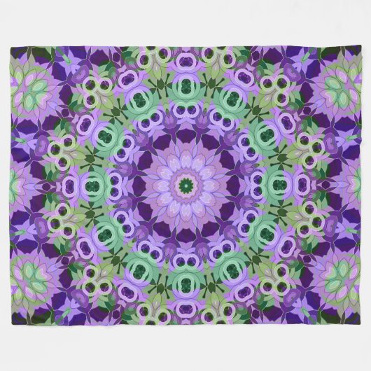 Couverture Polaire Fleece Blanket Mandala ronde motif kaléidoscope (Devant (Horizontal))