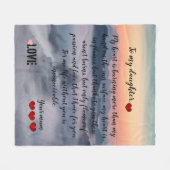 Couverture Polaire Fleece Blanket Message d'amour Mère/fille (Devant (Horizontal))