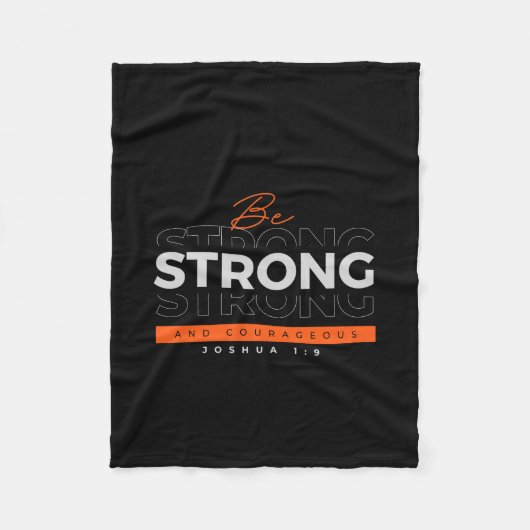 Couverture Polaire Fleece Blanket Motivation Bible Verse Joshua 1:9 (Devant)