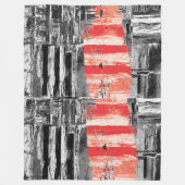 Couverture Polaire Fleece Blanket – Red Pulse Abstract Design (Devant)