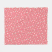 Couverture Polaire Fleece Blanket répétition nom et coeurs sur rose (Devant (Horizontal))