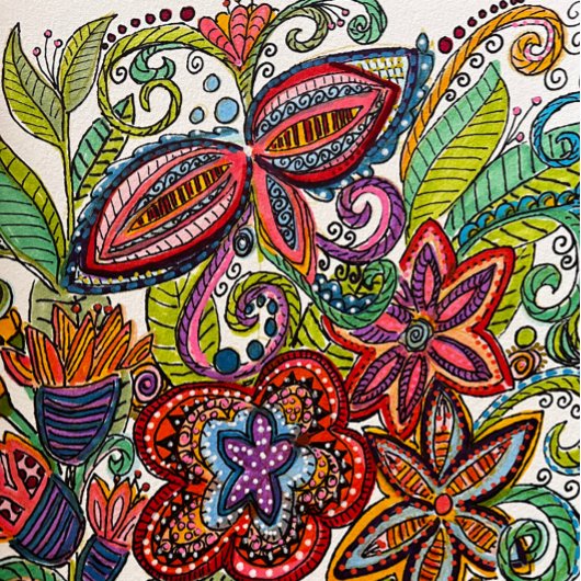 Couverture Polaire Fleece florale multicolore