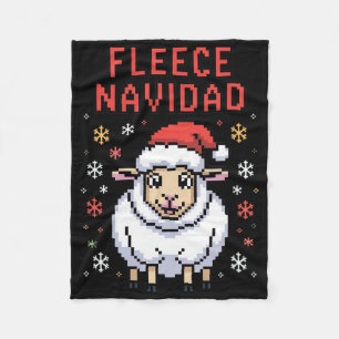 Couverture Polaire Fleece Navidad Ugly Sweat drôle Mouton de Noël