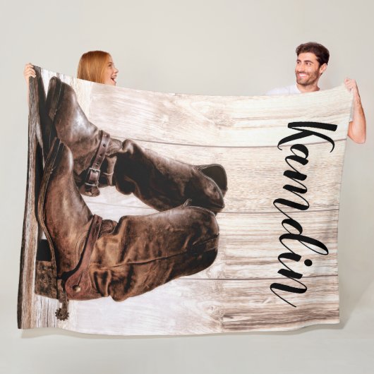 Couverture Polaire Fleece personnalisée Jeter bottes pays ruelles rus (En situation)