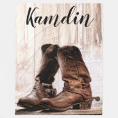 Couverture Polaire Fleece personnalisée Jeter bottes pays ruelles rus (Devant)