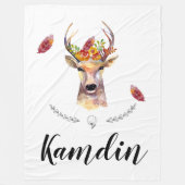 Couverture Polaire Fleece Personnalisée Jeter le cerf boho Buck Head (Devant)