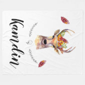 Couverture Polaire Fleece Personnalisée Jeter le cerf boho Buck Head (Devant (Horizontal))