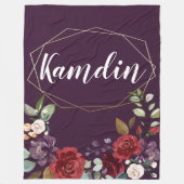 Couverture Polaire Fleece personnalisée Jeter Plum violet Rose Gold G (Devant)