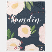 Couverture Polaire Fleece personnalisée Lancer des fleurs blanches su (Devant)