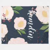 Couverture Polaire Fleece personnalisée Lancer des fleurs blanches su (Devant (Horizontal))