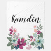 Couverture Polaire Fleece personnalisée Lancer la fleur tropicale sur (Devant)