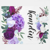 Couverture Polaire Fleece personnalisée Lancer Lavande Hibiscus sur W (Devant (Horizontal))