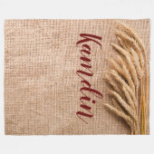 Couverture Polaire Fleece personnalisée Lancer le blé sur Burlap Sack (Devant (Horizontal))