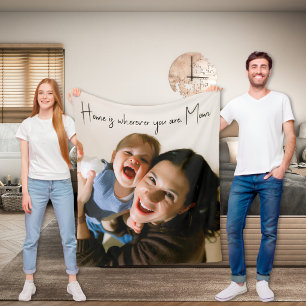 Couverture Polaire Fleece Photo Amour Maman Personnalisé Maison