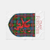 Couverture Polaire Fletcher Tartan Scottish Plaid Lion Rampant (Devant (Horizontal))