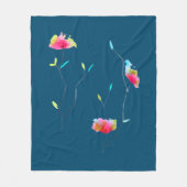 Couverture Polaire Fleur à thème d'art rose fleuri (Devant)