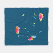 Couverture Polaire Fleur à thème d'art rose fleuri (Devant (Horizontal))