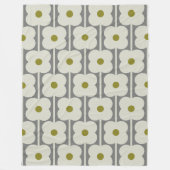 Couverture Polaire Fleur Abacus et petite tige motif blanc & gris (Devant)