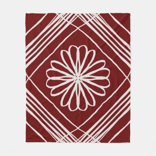 Couverture Polaire Fleur Abstraite de Bourgogne (Devant)