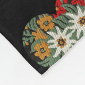 Couverture Polaire Fleur alpine d'edelweiss en forme de coeur (Coin)
