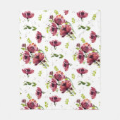 Couverture Polaire Fleur Aquarelle Blanche Florale (Devant)