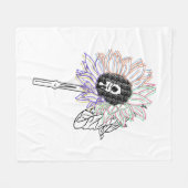 Couverture Polaire Fleur Arc-en-ciel Art Funky (Devant (Horizontal))