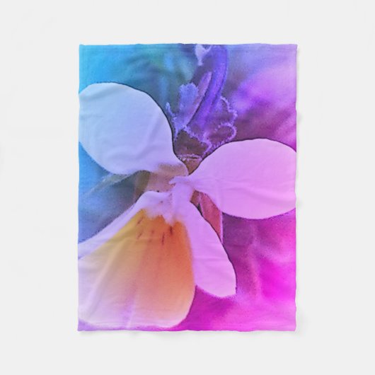 Couverture Polaire Fleur blanche jaune (Devant)