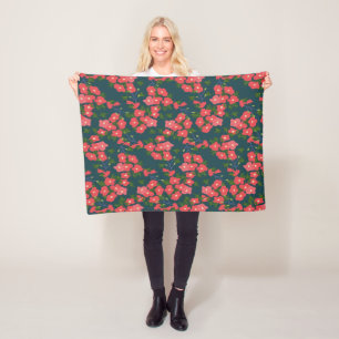 Couverture Polaire Fleur bleu marine Meadow