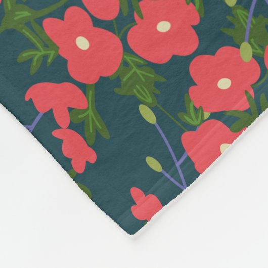 Couverture Polaire Fleur bleu marine Meadow (Coin)
