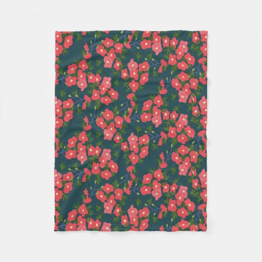 Couverture Polaire Fleur bleu marine Meadow (Devant)