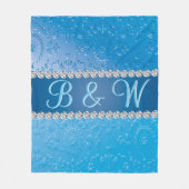 Couverture Polaire Fleur bleu Monogram élégant Merveilleux (Devant)