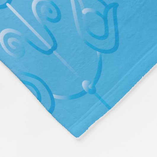 Couverture Polaire Fleur bleu Monogram élégant Merveilleux (Coin)