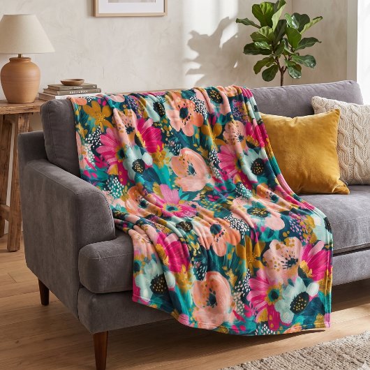 Couverture Polaire Fleur botanique 