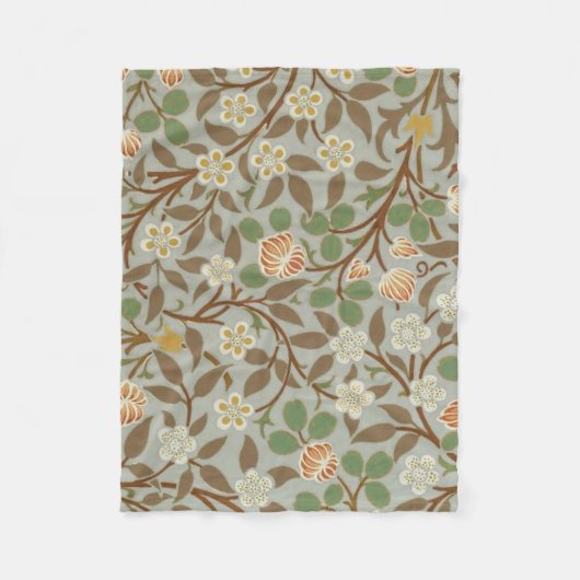 Couverture Polaire Fleur botanique de trèfle William Morris (Devant)
