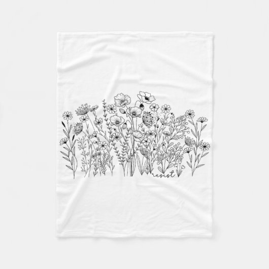 Couverture Polaire Fleur botanique subtile de résistance protestation (Devant)
