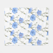 Couverture Polaire Fleur chicorée sauvage Aquarelle botanique Art (Devant (Horizontal))