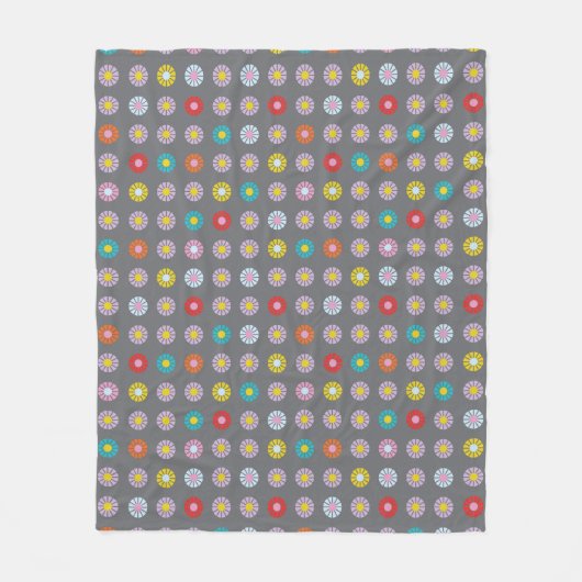 Couverture Polaire Fleur colorée rétro (Devant)