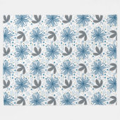 Couverture Polaire Fleur côtière : Florale Abstraite moderne (Devant (Horizontal))