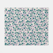 Couverture Polaire Fleur d'anémone violette de bois Impression botani (Devant (Horizontal))