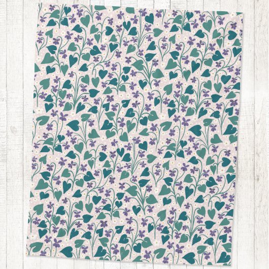Couverture Polaire Fleur d'anémone violette de bois Impression botani