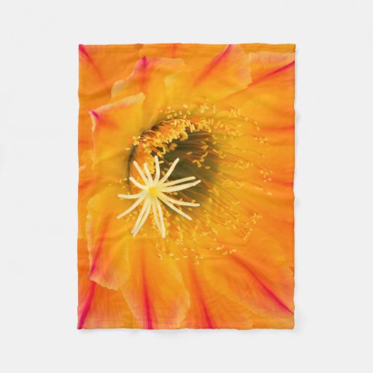 Couverture Polaire Fleur de cactus jaunes (Devant)