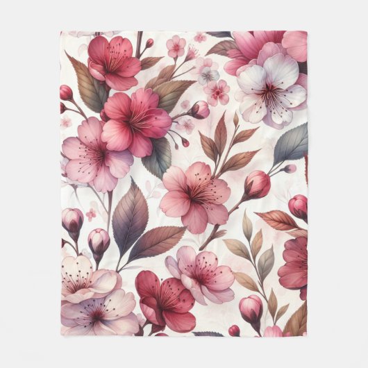 Couverture Polaire Fleur de cerise (Devant)